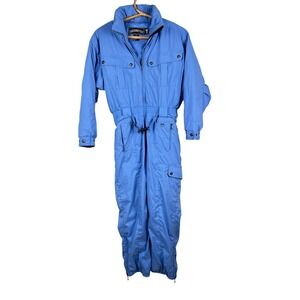 Obermeyer Ski Suit Women 16 Vtg One Piece Blue Thermolite Insulated 90s Retro